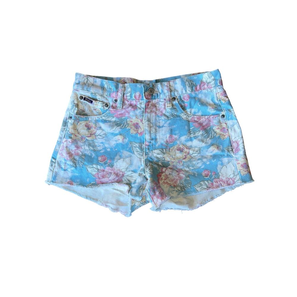 Polo Ralph Lauren Women's The Crosby Relaxed‎ Distressed Floral Denim Shorts 27